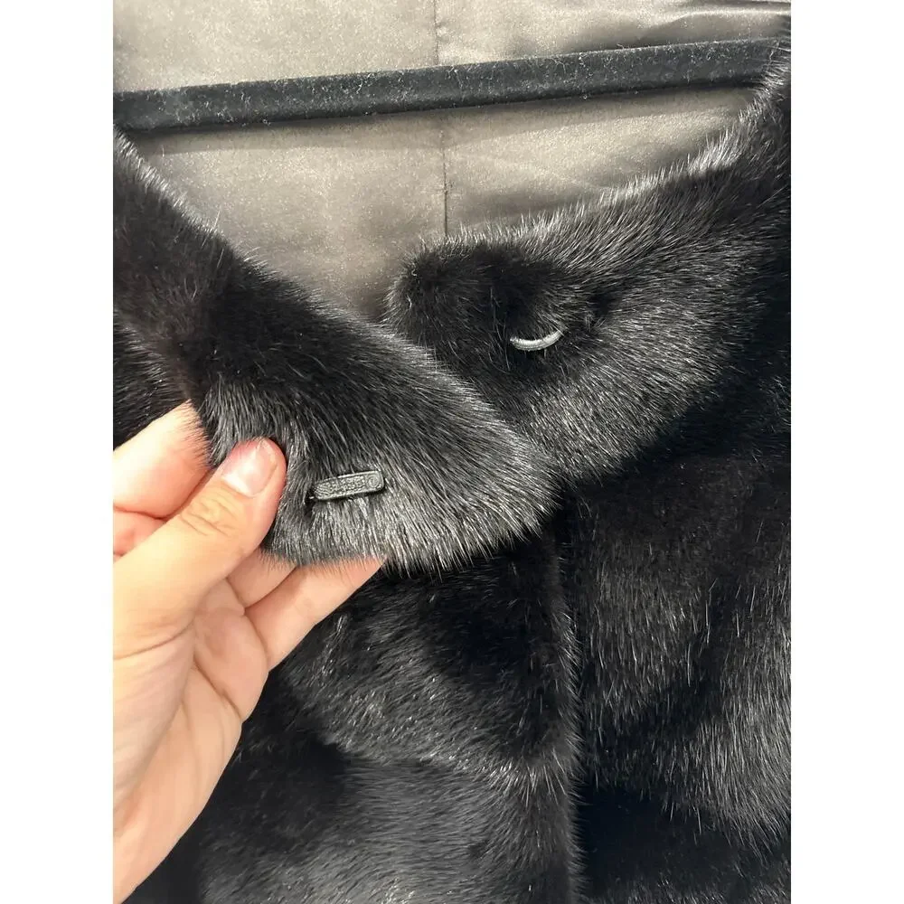 Saga Furs Black Mink Cropped Coat Size S